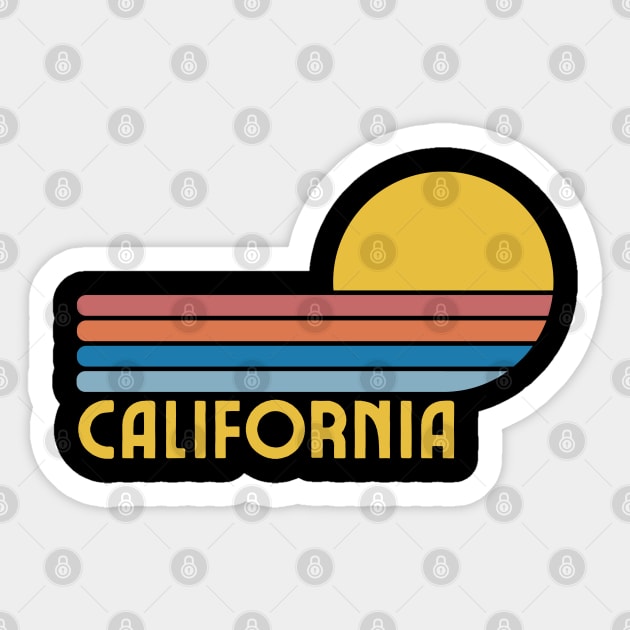 California Vintage 70s Retro Throwback Design Sticker by Tota Designs